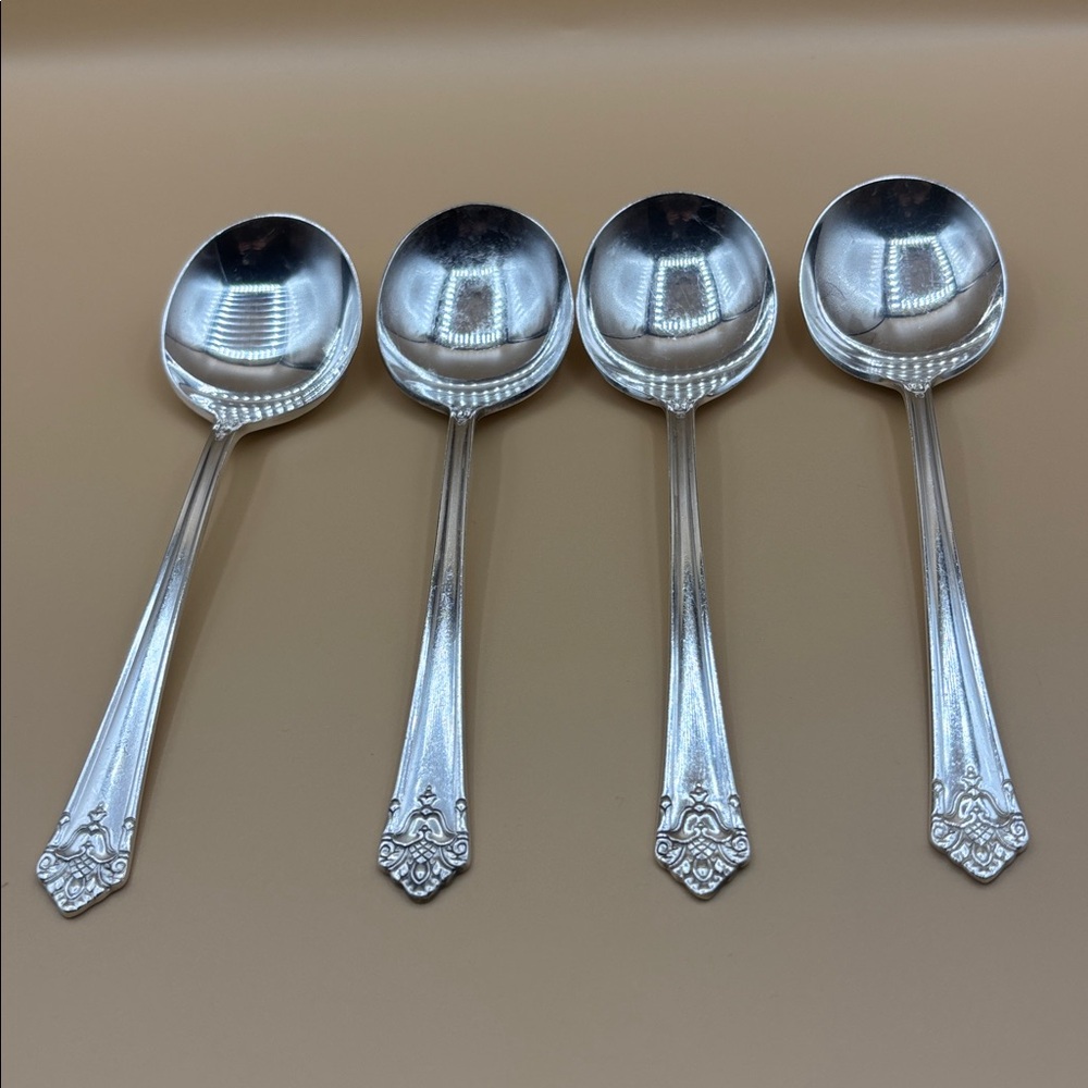1847 Rogers Bros (IS) Her Majesty - Four Gumbo Soup Spoons #2